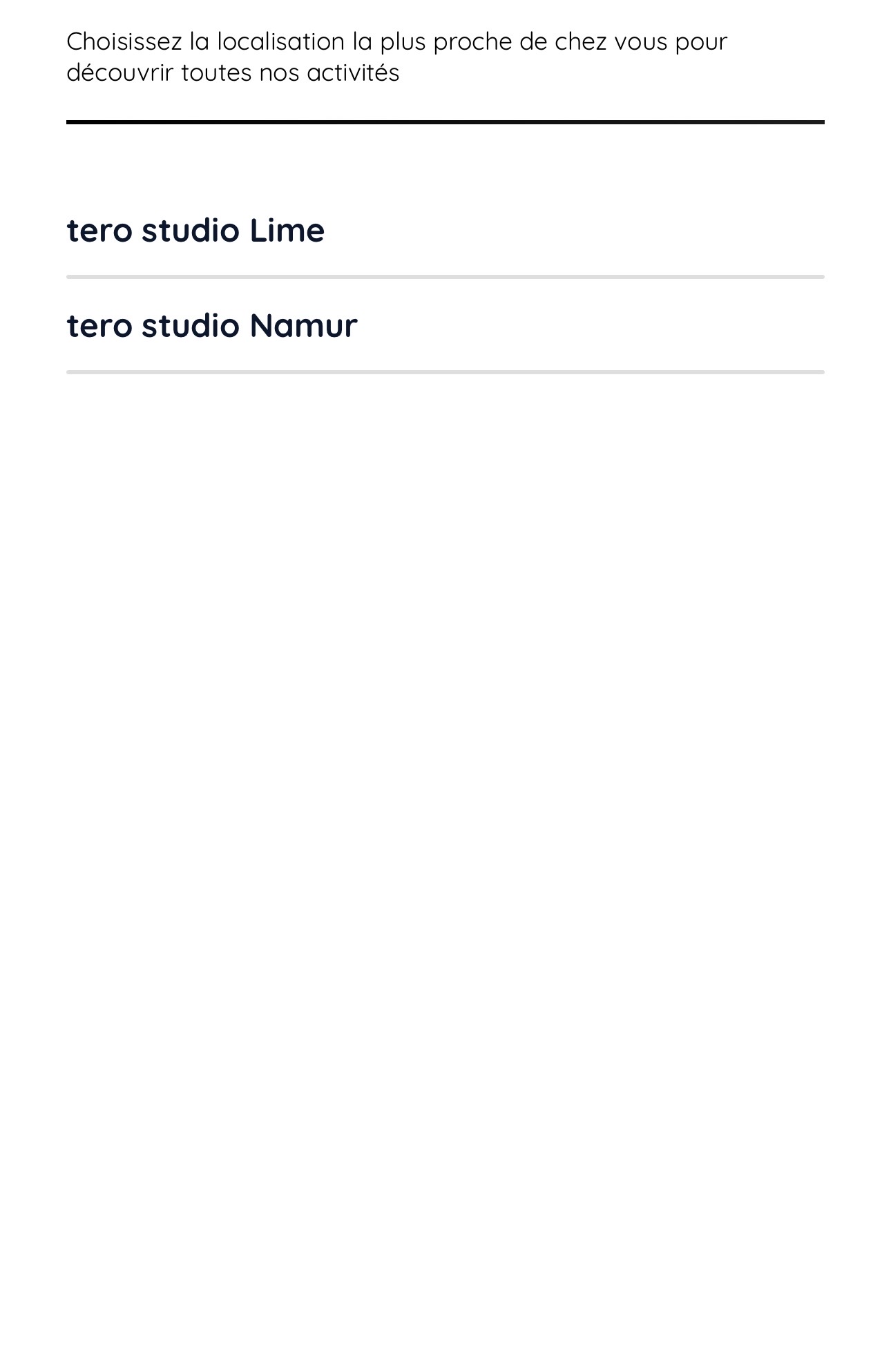 Sélectionner ton studio