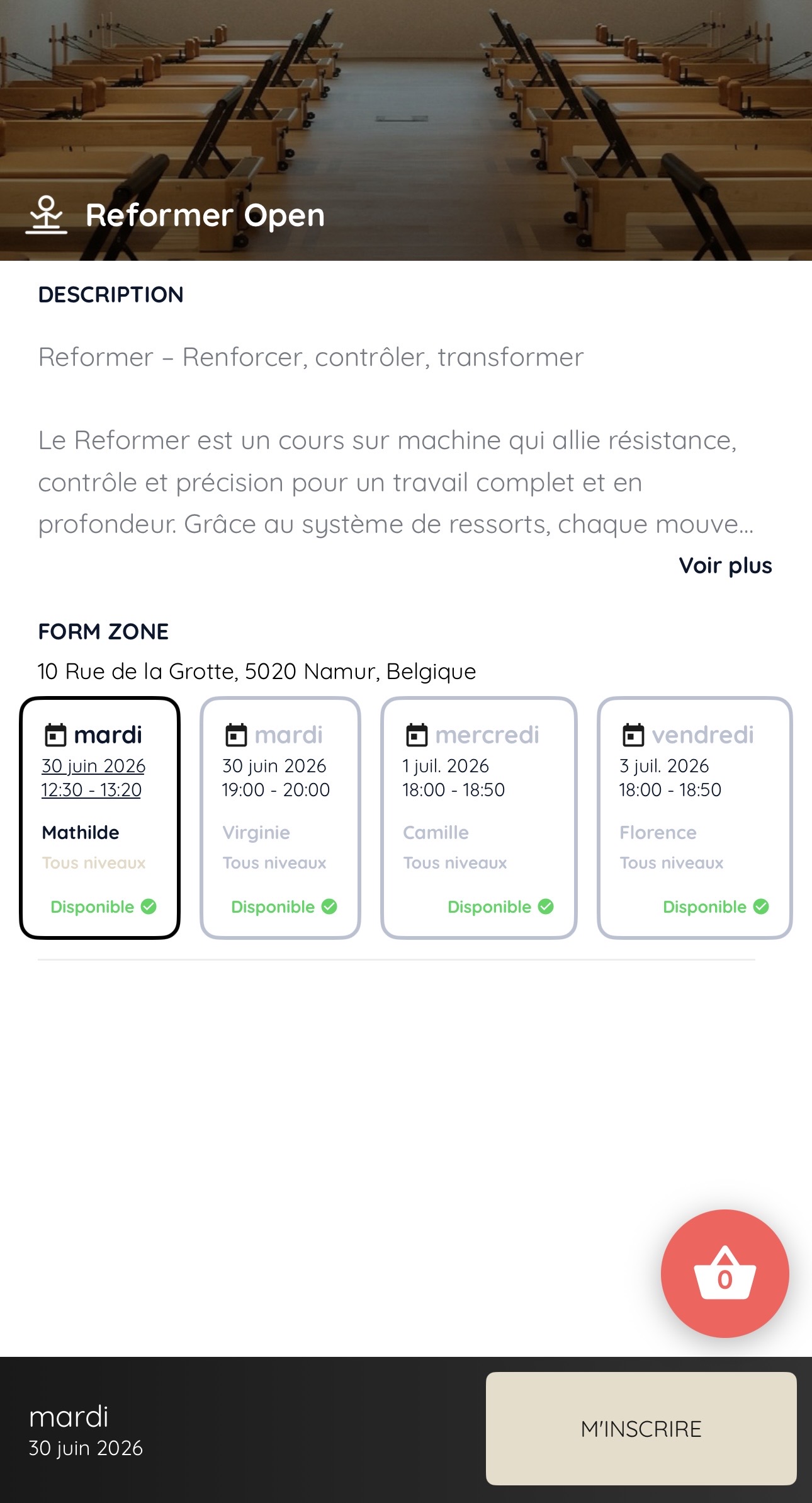 S'inscrire sur le créneau